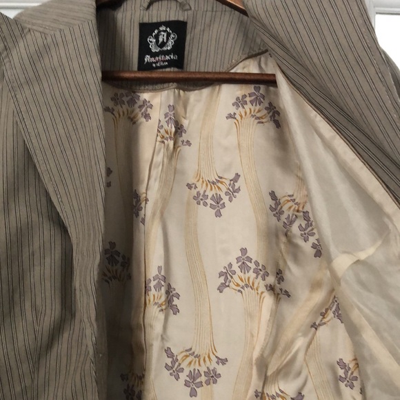 Striped gray/ beige blazer, Anastasia by sOliver, Eur38/Us8, detailing in back - Picture 6 of 12